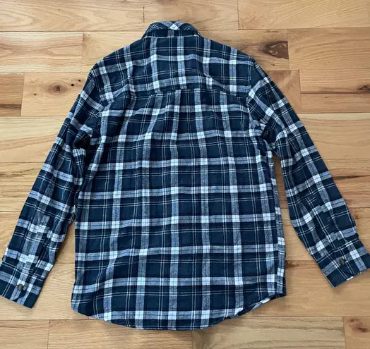 Field & Stream Black White Plaid Flannel Size Small