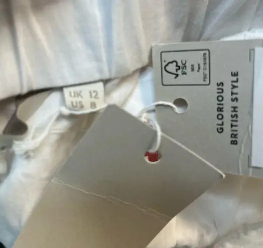 Boden Top White Eyelet Cropped Criss Cross Strap Blouse Sz US 8 NWT