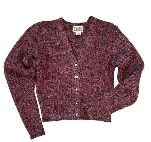 Vintage 90s/Y2K De Rotchild Cropped Cardigan Sweater Size L Purple Size M