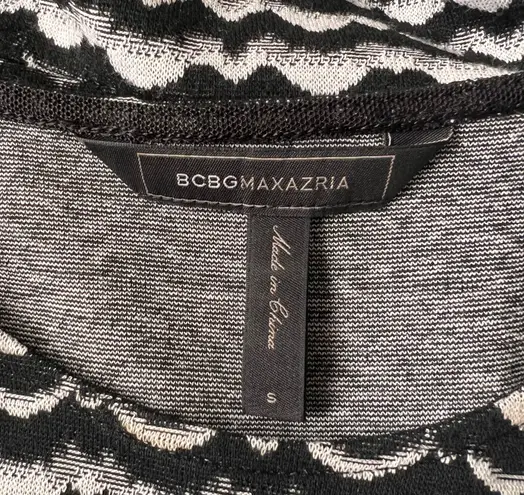 BCBGMAXAZRIA Black & White Knit Peplum Tank Top