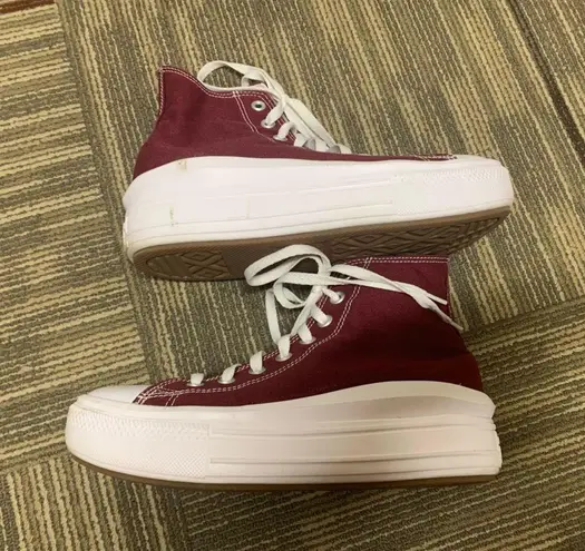 Converse Maroon/Beetroot High Top Platform Sneakers