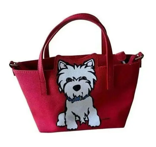 MARC TETRO Westie Dog Mini Tote Everyday Crossbody Versatile Red Bag