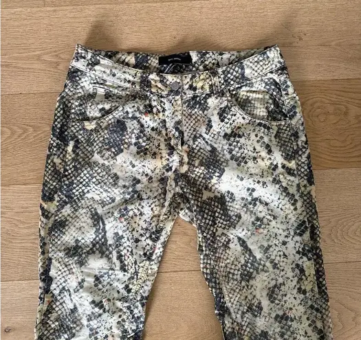 Isabel Marant - Ferni Snake Skin Corduroy Slim Pants in Cream Yellow Black