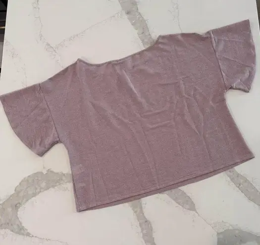 SOHO Street NWT New York & Company Crop Top Women's Large Pink Glittery/Shimmery