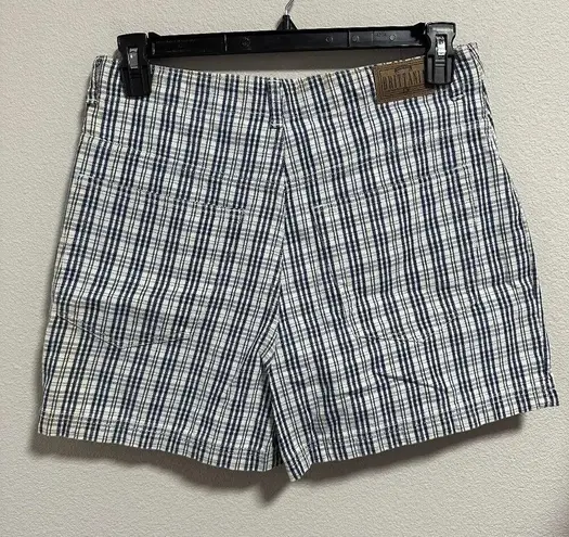 Britannia Vintage Women Plaid Blue White Shorts High Rise Comfy Y2K Size 14