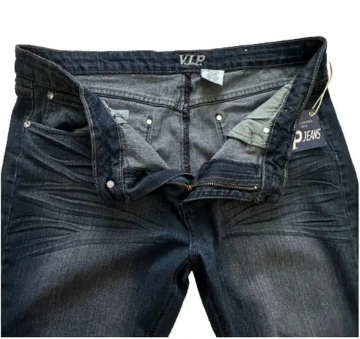 Vip Jeans V.I.P. Jeans Distressed Dark Wash Embellished Pocket Skinny Jeans Size 15/16 NEW