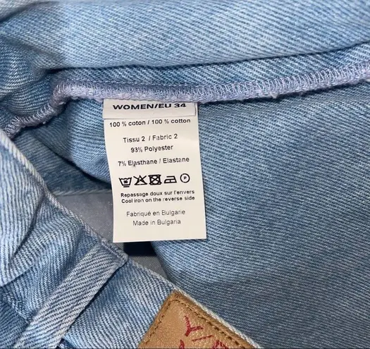 Y/PROJECT Opening Ceremony Stirrup Short Jeans In Ice Blue EUC $790 Size 2