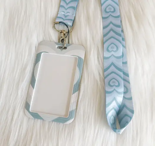Blue heart lanyard with Id/ card holder