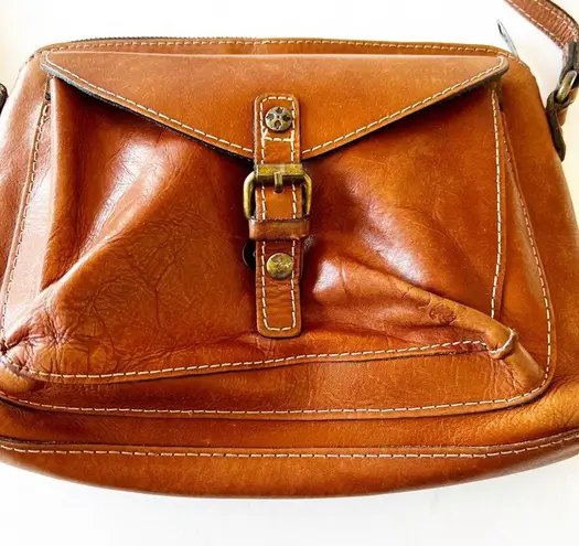 Patricia Nash  Avellino Brown Italian Leather Crossbody Messenger Purse FLAW