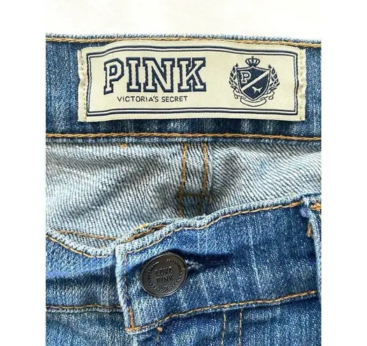 PINK Victoria's Secret Low Rise Flare Bootcut Denim Jeans Women's Size 6 Short Blue