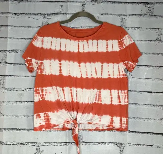 Natural Reflections Orange & White Tie‑Dye Tee Sz S/P Cotton Streetwear Festival