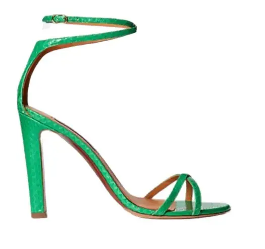 Ralph Lauren Collection Ardelisa Ayers Snakeskin Sandal Sz 39 green