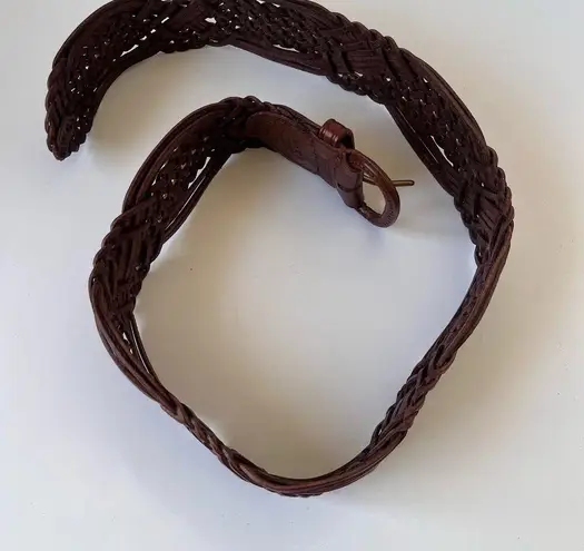 Next ORIGINALS Wide Braid Weave Leather Womens Belt Sz 10 Brown Boho Western