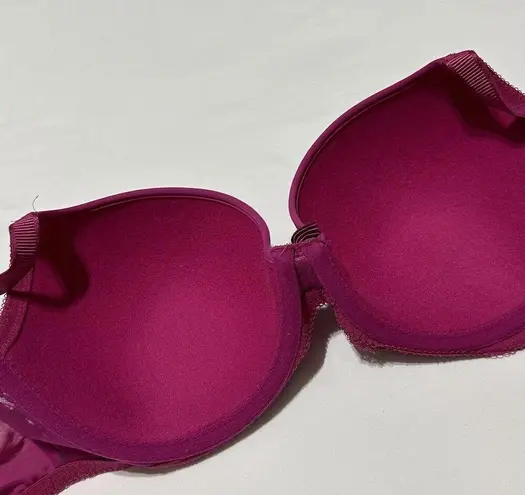 Wacoal  34DD La Femme Underwire Bow Accent Magenta Shade Tee Bra