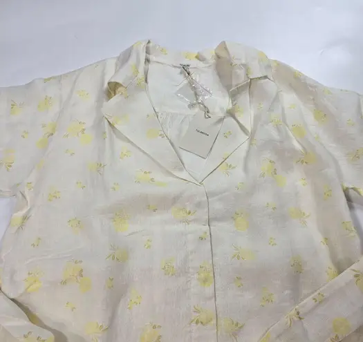 Tularosa  Whitaker Button Front Dress in Faded Yellow Floral