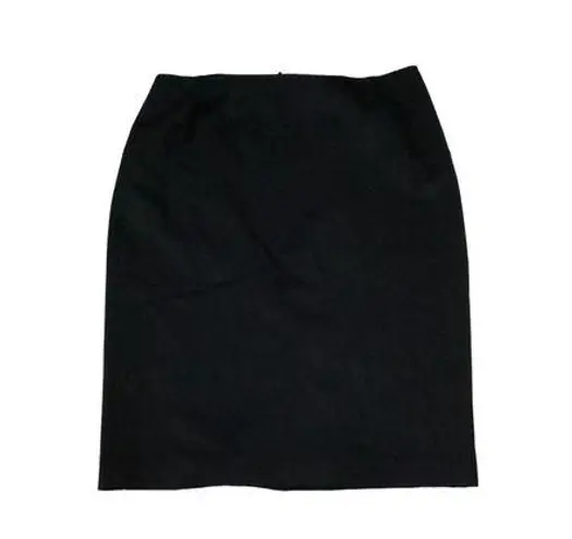 Lafayette 148 New York Black Virgin Wool High Waist Pencil Skirt