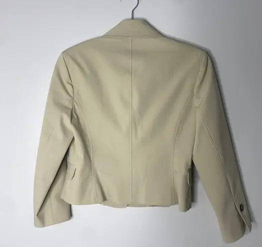 Karen Millen 90s Vintage Tan Beige Blazer Old Money Jacket Size 8 Small