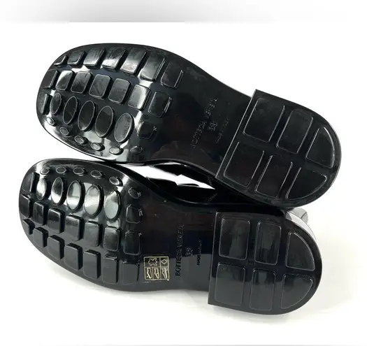 Bottega Veneta Monsieur Horsebit Glossy Black Leather Zip Ankle Boots Size EU 38