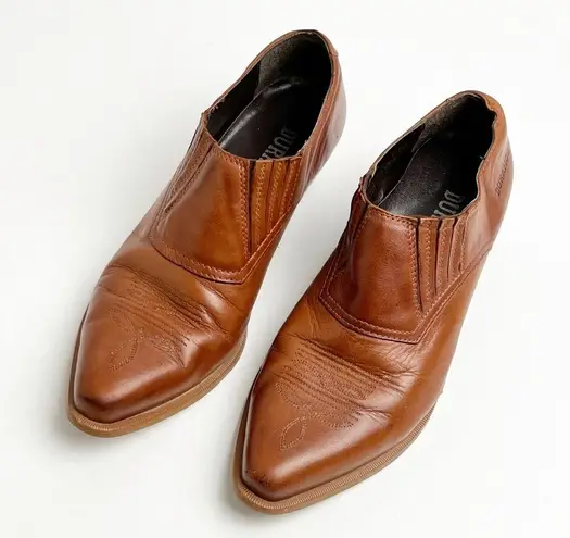 Durango Cognac Leather Western Style Ankle Booties, Size 6