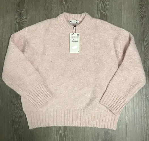 ZARA NWT  baby light pink fluffy sweater