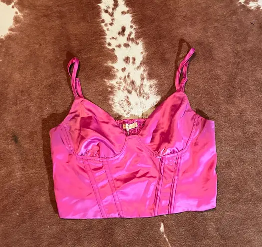 Hot pink cropped boutique tank top Size L