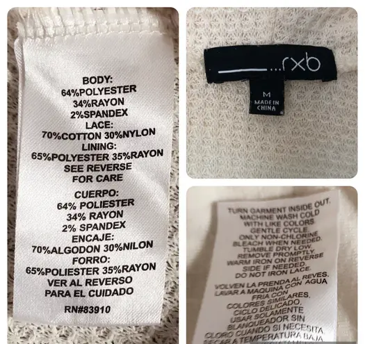 RXB Ivory Asymmetrical Tunic Sweater White Size M