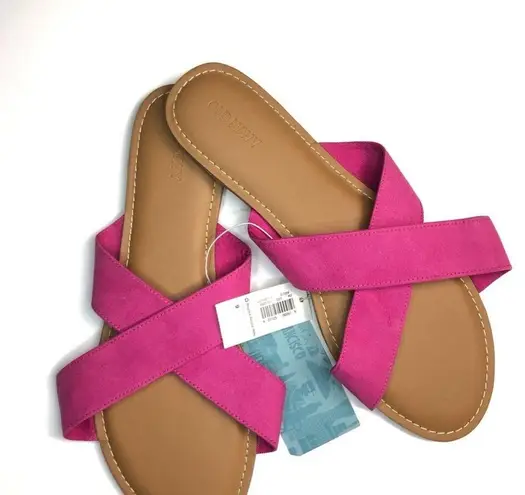 Old Navy  Bright Pink Cross Strap Slide size 7