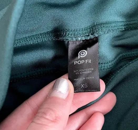 Popfit bright green compression legginsg large pockets comfort workout size XS