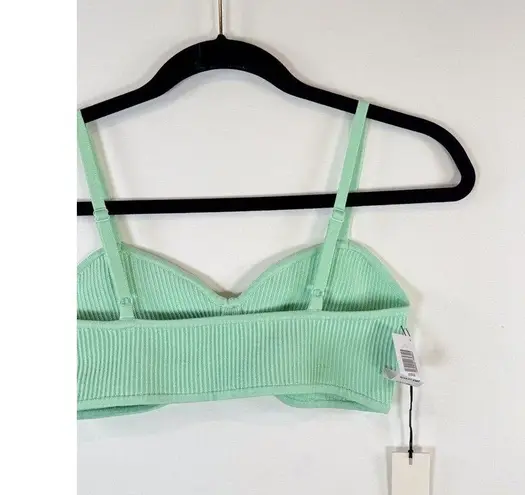 Babaton NWT Aritzia Womens Bra Green Sculpt Knit Ribbed Wireless Bralette Medium