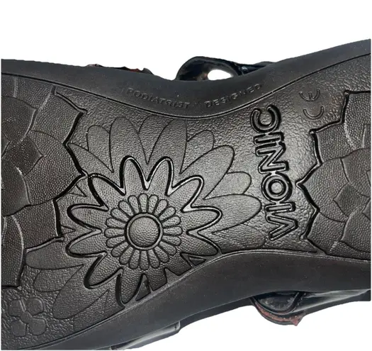 Vionic Brown Amber Tortoise Strappy Sandals Adjustable Orthopedic Woman's Size 8