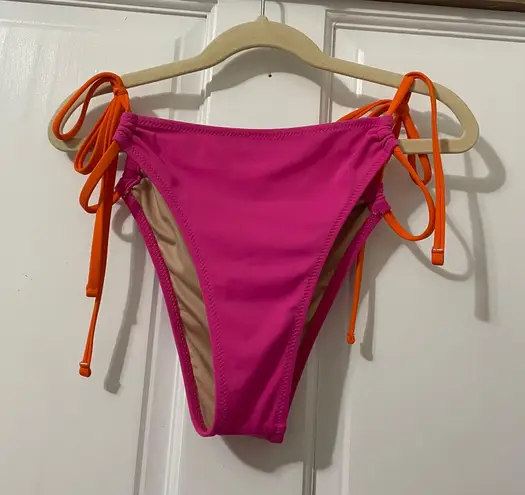 Shade & Shore  pink and orange bikini bottom size medium 