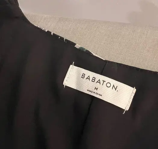 Babaton aritzia black floral true wrap sundress size medium