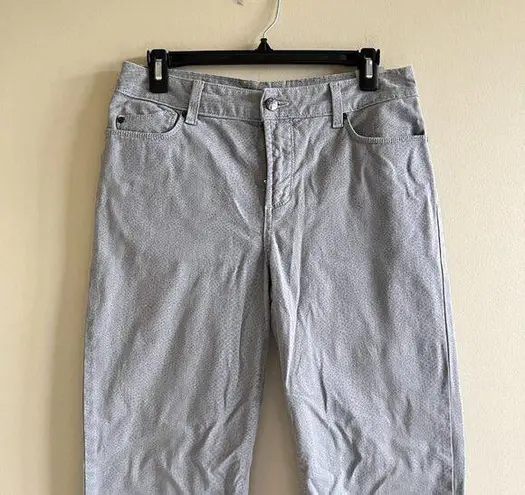 NYDJ Alisha Ankle Size 10 Jeans Denim Lizard Print Gray Casual Crop Pants