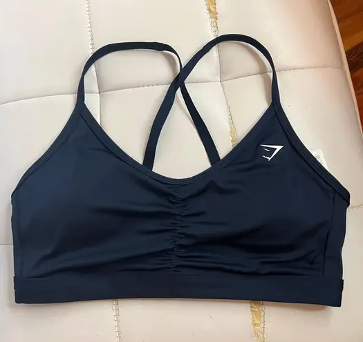 Gymshark Navy Blue Ruched Sports Bra