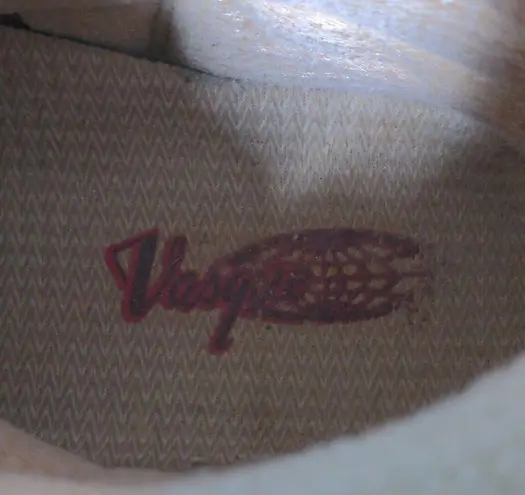 Vasque VTG Hiking Boots Teal Blue Beige Suede Padded Cuff Ankle Lace Up Trail 9