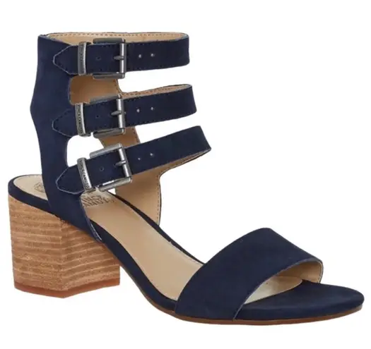 Vince Camuto VP Harrington Caged Strappy Wood Block Heel Sandal Shoes