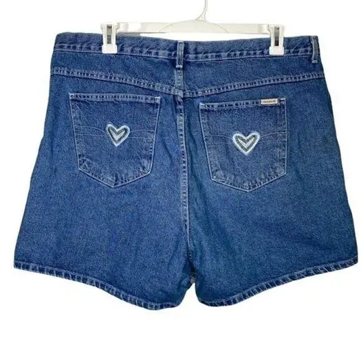 ZENA Vintage 90s 1990s 2000s y2k high waist jeans denim shorts 24 heart rhinestone