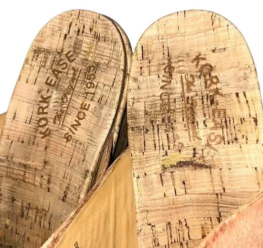 Kork-Ease Tan Leather Menzie Cork Wedge Sandals Slides Shoes size 10