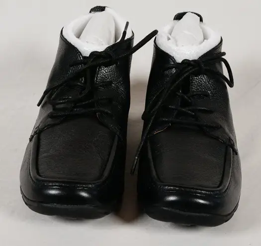 Easy Spirit Women's 8.5 M Adaglo Black Leather Lace Up Loafers Booties Shoes NIB