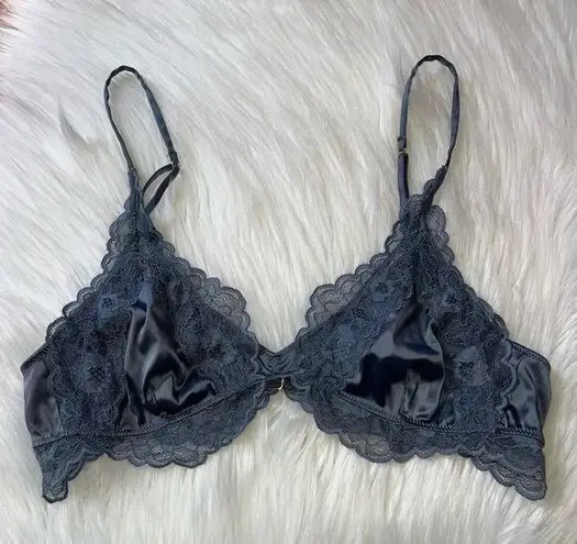 ZARA  Satin and Lace Triangle Bralette Medium