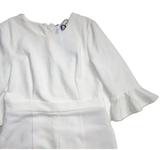 Black Halo NWT Brooklyn Jumpsuit in Porcelain White Slim Leg One-Piece 12 $460