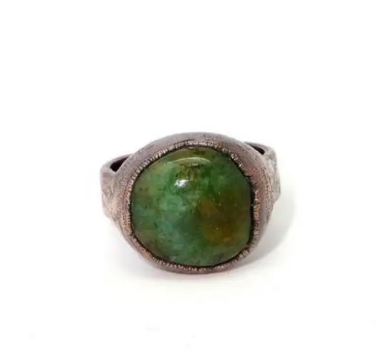 Natural Emerald crystal ring size 8.5