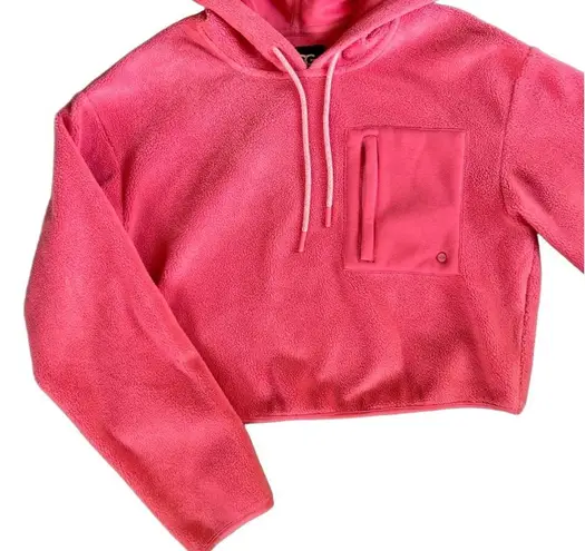 UGG  Pink Myley Sherpa Micro plush fleece hoodie size S w/ front zip pocket