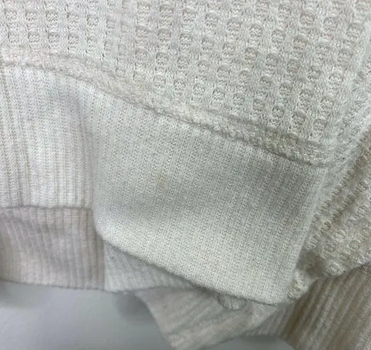 No Comment Waffle Knit White Oversized Top Shirt Size Medium M Womens