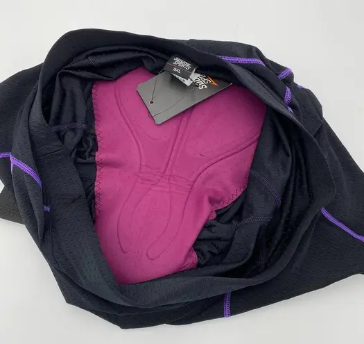 Souke Sports Women’s Black & Purple Details Padded Cycling Shorts Size 3XL NWT
