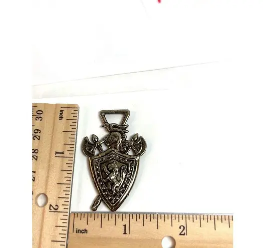 Armor Lion Shield Axe Coat Of Arms Warrior Watch Fob Pendant A519