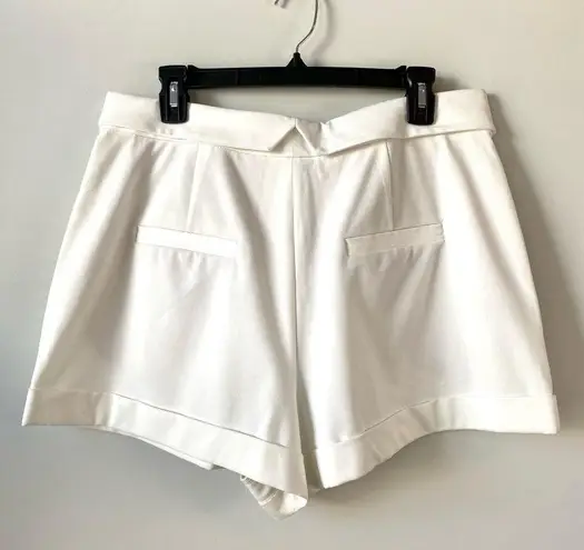 Alice + Olivia  Chad Asymmetrical Cuffed Shorts White 14