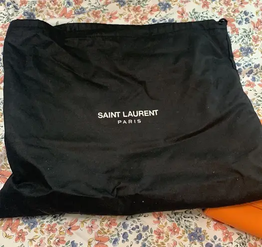Saint Laurent clutch orange leather bag