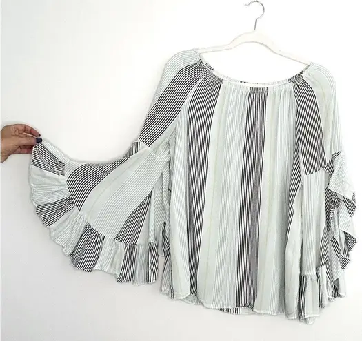 169. Fever Brand Multicolor Striped Flared Sleeve Blouse