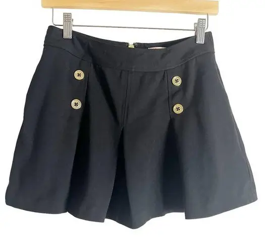 Juicy Couture  Black Sailor Button Pleated A-Line Mini Skirt Y2K Size 2